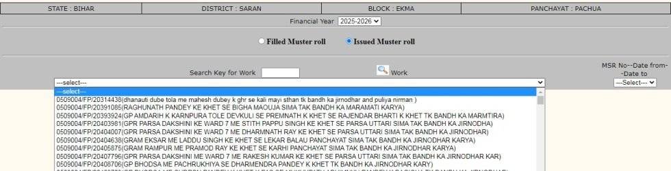 Issued Muster roll